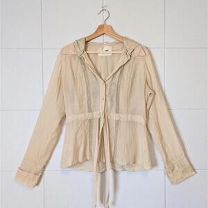 Pete & Greta by Johnny Was lightweight hooded boho blouse